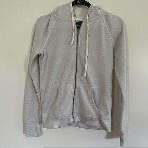 American Eagle Outfitters Cream Zip-Up Hoodie